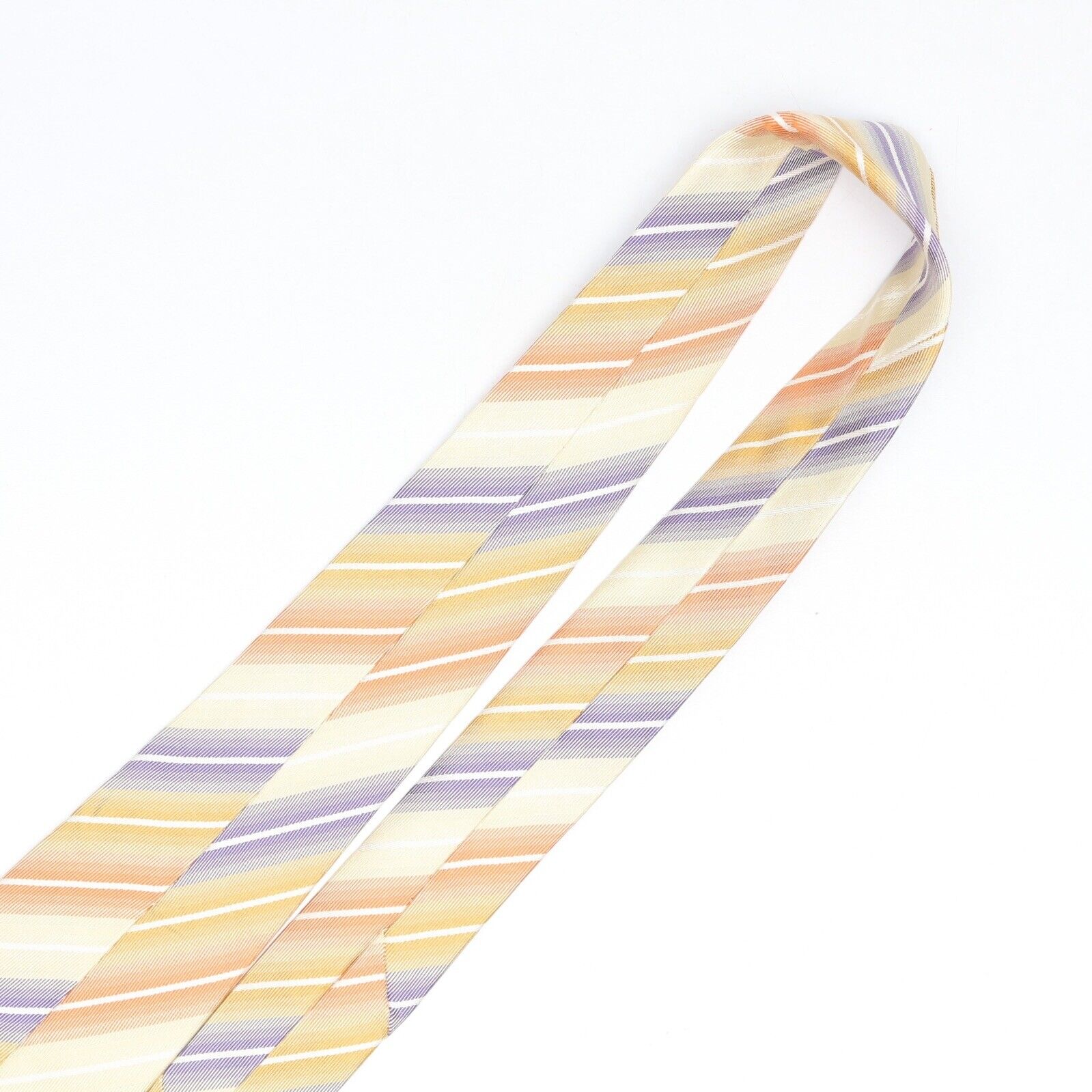 Gladson Mens Silk Necktie Multi-Color Stripe Beige Orange Gold Purple Weave Tie Prijs, explosieve aankoop