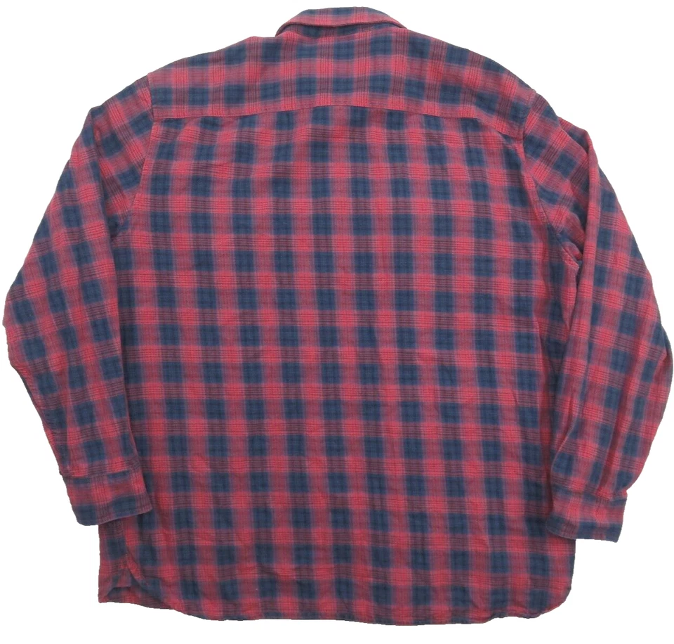 Pendleton Button Up Shirt Flannel Red Blue Plaid Burnside Mens XL - Image 2 of 4