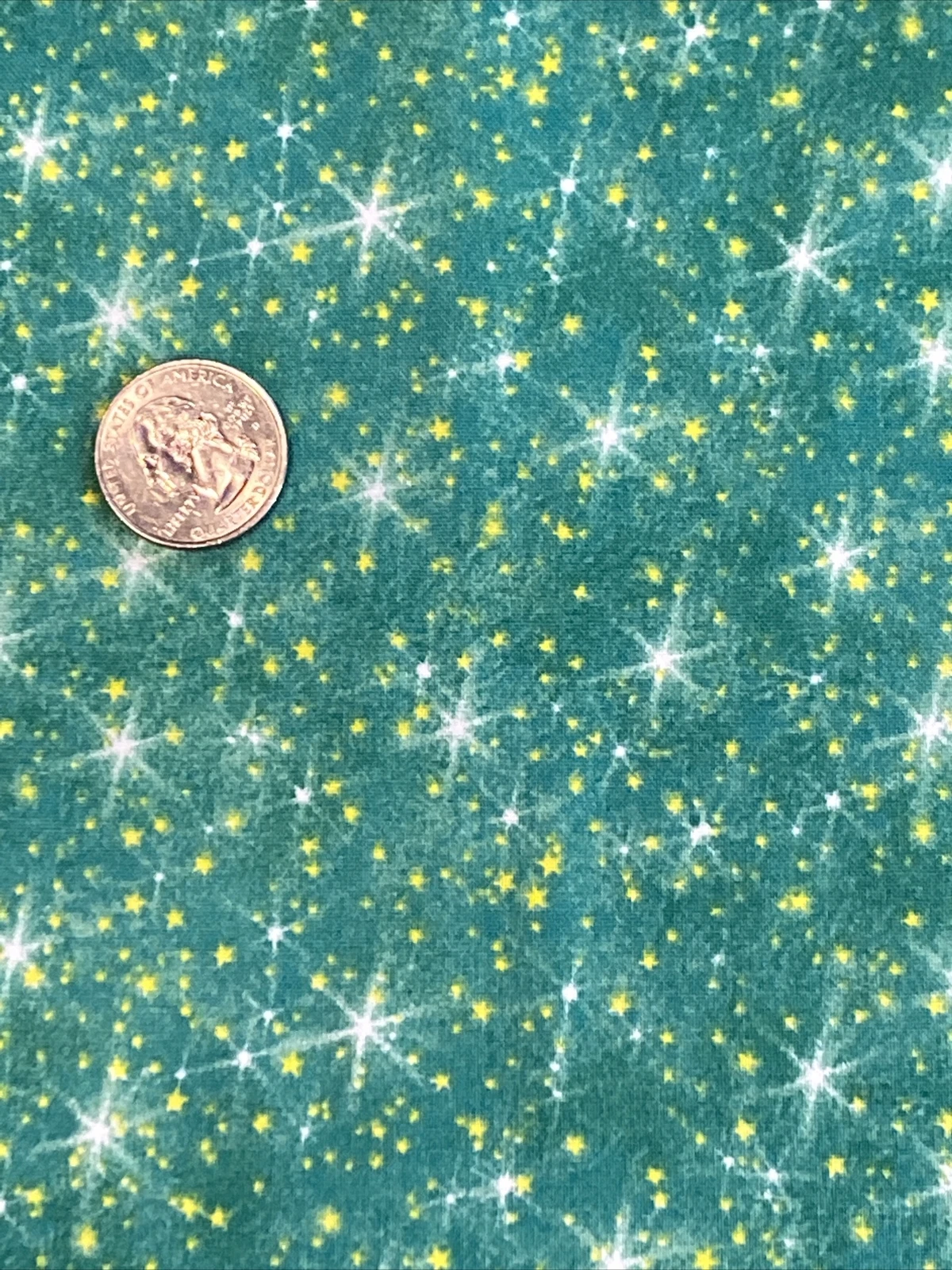 Galaxy Stars Cotton Fabric 1 Yard Green image 3
