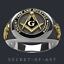 Indexbild 11 - Freimaurer Ring Masonic Silber 925 AF &amp; AM Gold-Plattiert, schwarz emailliert