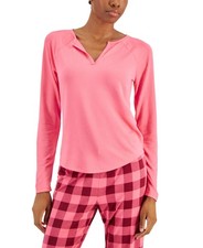 Jenni Women  s Split-Neck Pajama Top-Prism Pink-Small