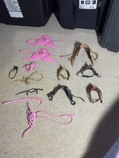 Collection of 8+ Fashion Doll Horse Saddles Tack Accessories Black Tan Pink