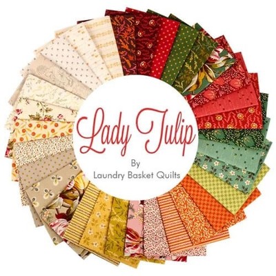 LADY TULIP Fat Quarter Bundle Laundry Basket Quilts  Andover Fabrics Cotton OOP