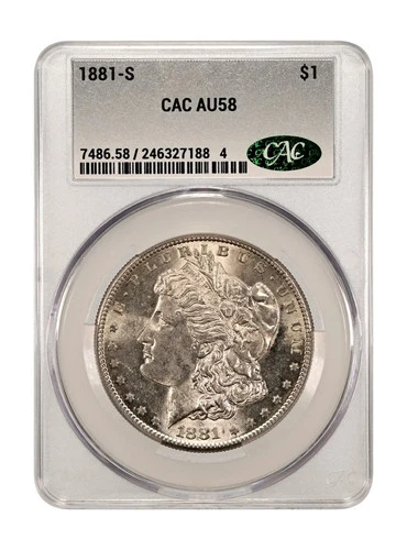 1881-S Morgan Silver Dollar CACG AU58 CAC