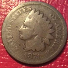 1874 INDIAN HEAD CENT    I-7 SCRATCHES