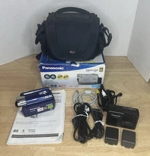 Panasonic SDR-H80 70X Optical Zoom HDD Camera, 2 Batteries, Charger, Cords, Case