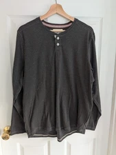 The Normal Brand Long Sleeve Henley Men's Size Large Gray