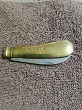 Tyne 1-XL George Wostenholm Sheffield Brass Pocket Knife Vintage, 1 Blade Tyne 1-XL George Wostenholm Sheffield Brass Pocket Knife Vintage, 1 Blade