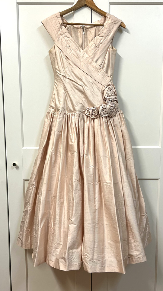 Vintage 1980's Teena Varigos 100% Pure Silk & Tulle Blush Pink Wedding Dress
