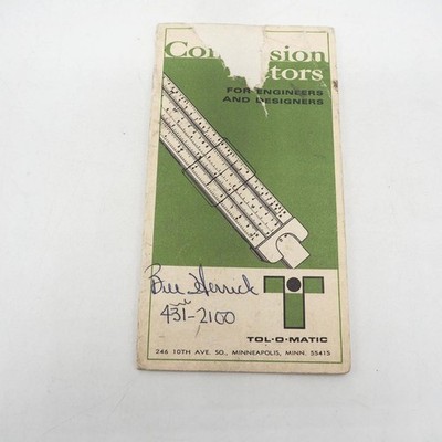 Tol-O-Matic Conversion Factors Computer Handbook
