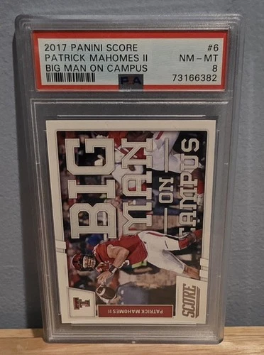 2017 Panini Score Big Man on Campus Patrick Mahomes #6 ROOKIE Card PSA 8 NM-MT
