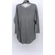 MICHAEL MICHAEL KORS Women s Light Gray Scoop-Neck Long Sleeve Tunic Sweater SZM