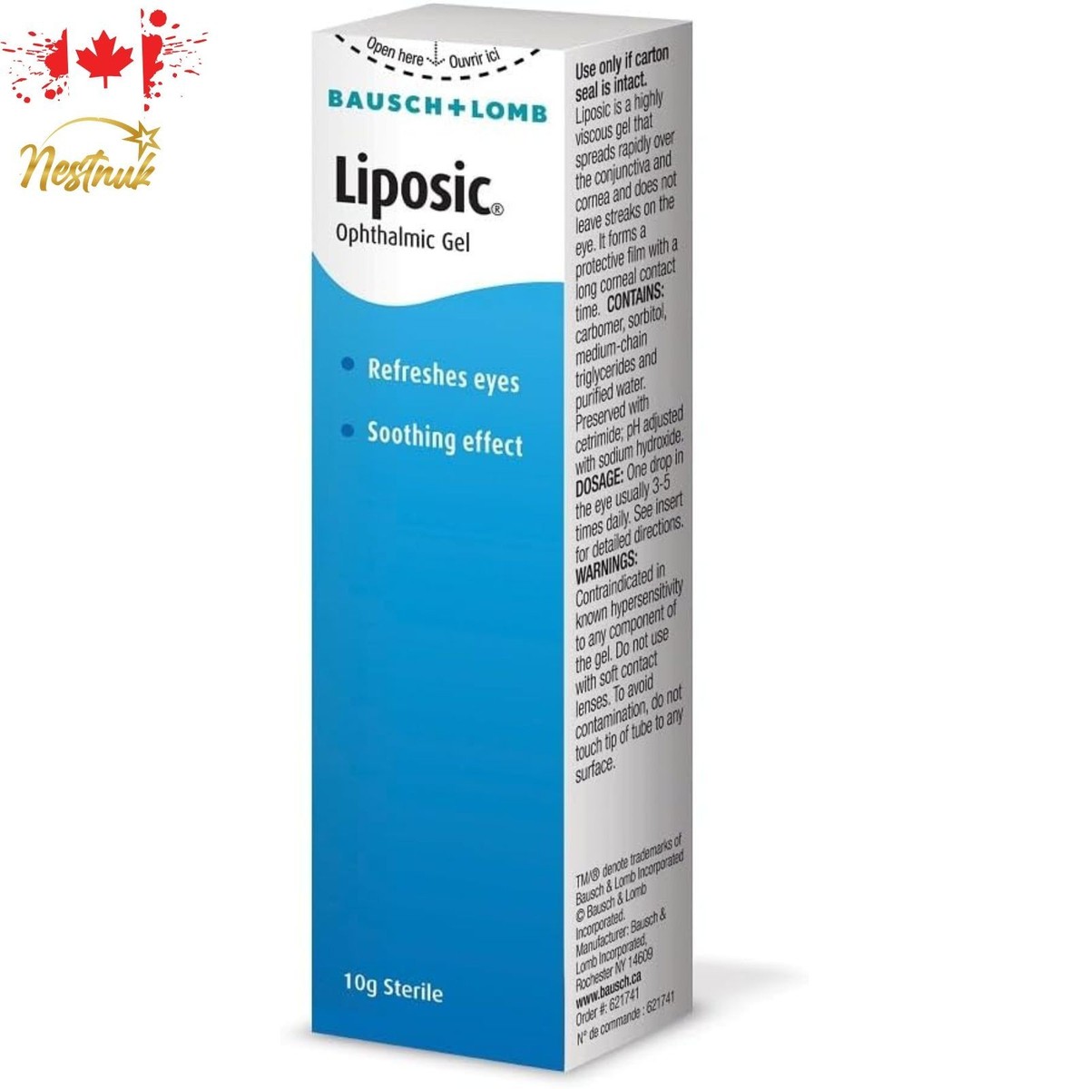 Lipotic Gel 目の保湿ジェル 10g Bausch & Lomb Liposic Ophthalmic Gel 10g - Dry Eye Relief - From