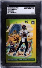 2021 Donruss Optic Tom Brady Gold Downtown /10 SGC #DT23 SSP