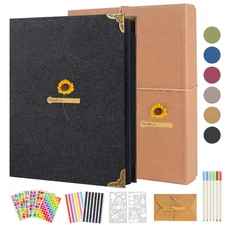 AIOR Scrapbook Photo Album 60 Pages, DIY Scrapbook Photo Album Kit, 3 Rings R...