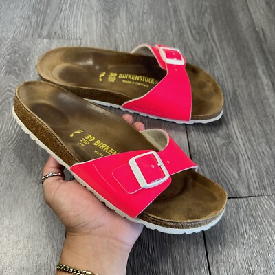Birkenstock Madrid Slide Sandals Women's Pink Patent Glossy EU 39 US 