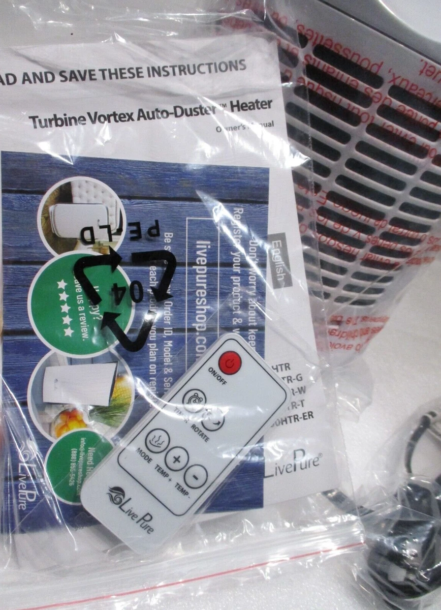 LivePure Turbine Vortex Auto-Duster Heater w/remote | eBay