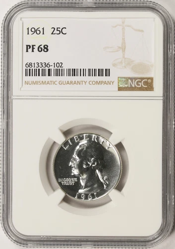 1961 25c Proof Washington Quarter NGC PF68