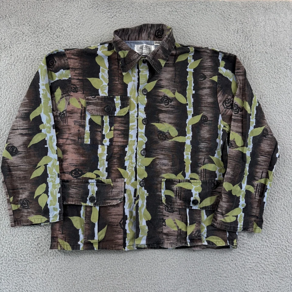 Vintage Gametracker Tree Cover Set Mens L Camouflage Hunting Outdoor Button 80s - Image 2 of 4