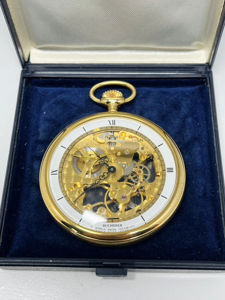 Vintage Bucherer Skeleton Pocket Watch 17 Jewels Incabloc Swiss Made - Image 2 of 4