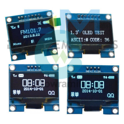 1.3'' IIC/SPI Serial 128X64 OLED LCD Display Screen Module For Arduino Blue/White
