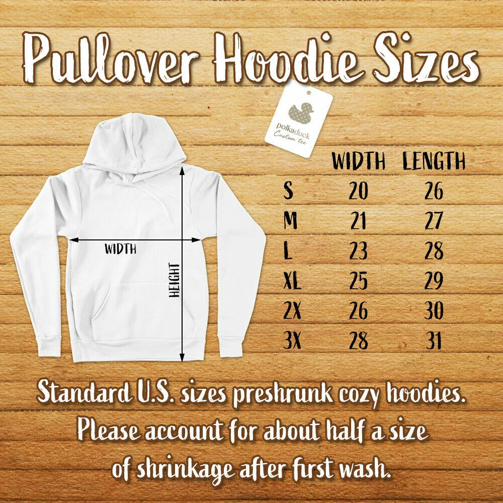 Size chart online sweater hoodie