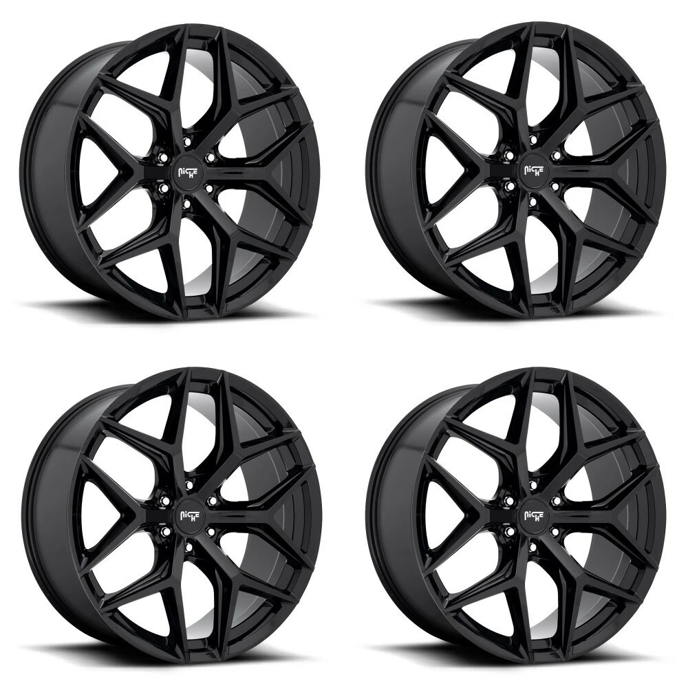 Set 4 Niche M231 Vice Suv 22x9.5 6x120 Gloss Black Wheels 22