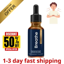 BREATHE 8-IN-1 Mullein Drops For Lungs Detox & Lung Cleanse | Peppermint, Thy...