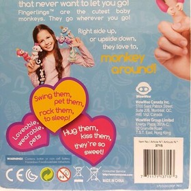 WowWee Fingerlings Interactive Baby Monkey Bella Pink 2016 With Stand 5" NEW