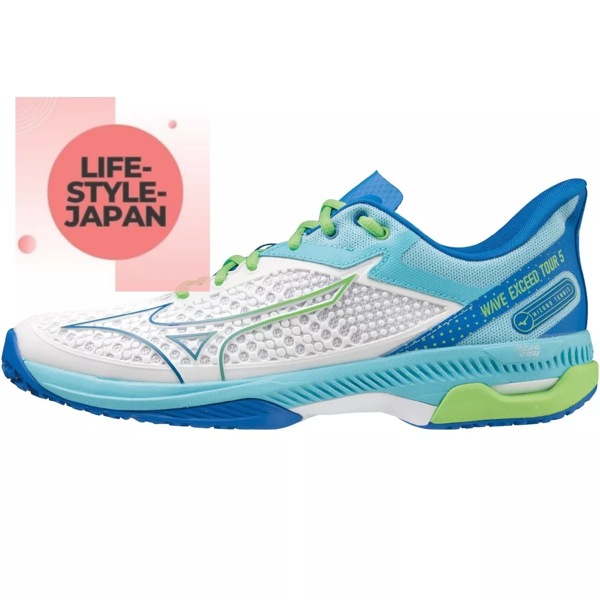 MIZUNO Wave Exceed Tour 5 OC 61GB2272_p 27 White/Blue/Lime Unisex