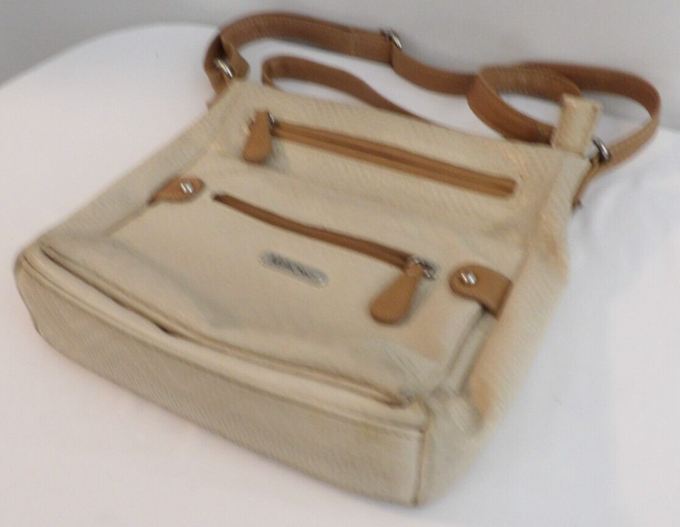 TAN BROWN FAUX LEATHER MULTI SAC MULTISAC PURSE CROSSBODY SHOULDER BAG