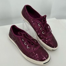 CONVERSE - OX JACK PURCELL JANE SHOES 540428C Size 6.5 Sequins Purple EUC