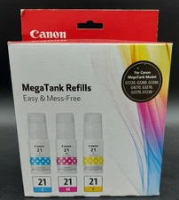 Canon GI-21 CMY Ink Bottle Combo Pack - Cyan/Magenta/Yellow - NEW