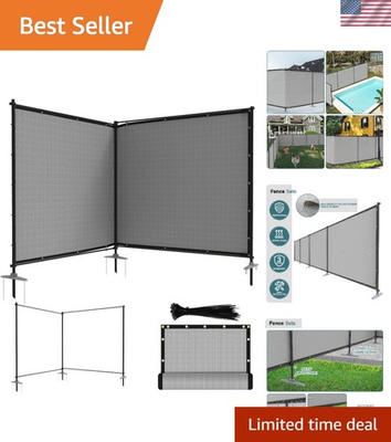 #ad Complete 6#x27;Hx12#x27;L Iron amp; Polyethylene Privacy Fence Kit for Optimal Outdoor Use $175.04