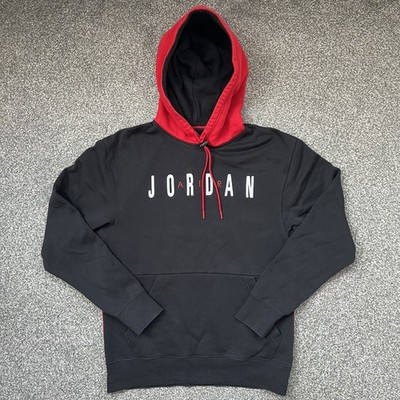 Air Jordan Hoodie Herren Small schwarz rot Jumpman Spellout Logo Pullover Sweatshirt
