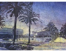 Embry-Riddle college watercolor painting Mori Hosseini Student Union Daytona FL