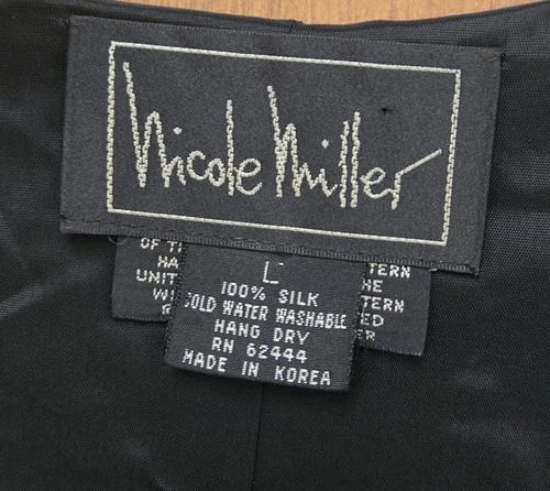 Nicole Miller Vintage 1990's Silk Vest Men's Large Slim Fit Casino Playing Cards image 5