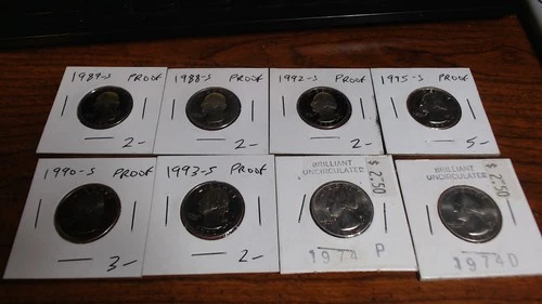 lot of 8 quarters  Proof  Washington Quarter - see scans