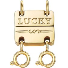 Qulltk Lucky Necklace Separator for Layering Strong Magnetic Clasps, 14K Gold