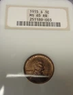 1915 S LINCOLN WHEAT PENNY MS 65 RB