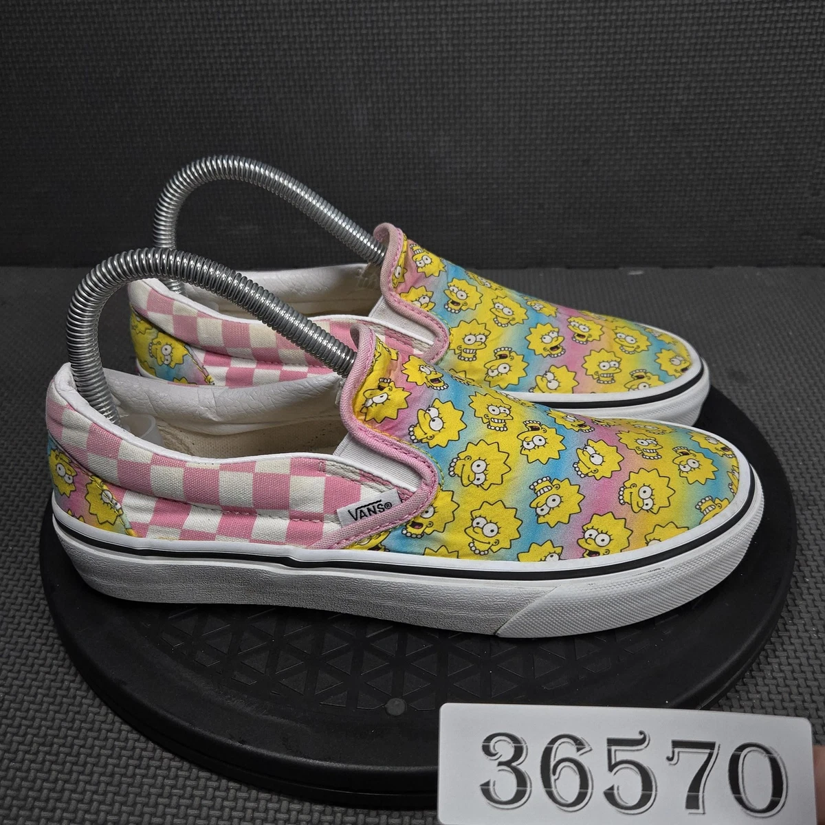 Vans The Simpsons Shoes Womens Size 7W Checkerboard Slip-On Casual