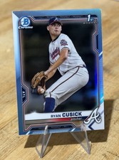 Ryan Cusick 2021 Bowman 1st DRAFT CHROME SKY BLUE REFRACTOR PROSPECT Parallel