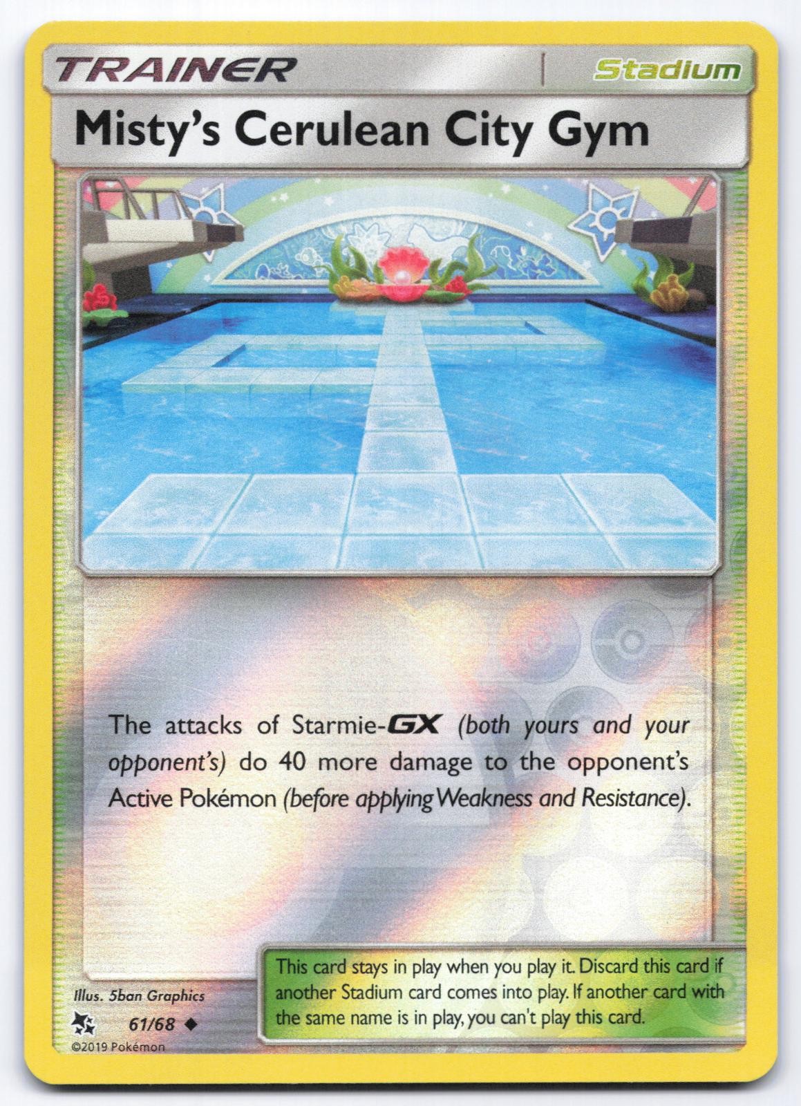Misty's Cerulean City Gym 61/68 Hidden Fates Reverse Holo Pokemon Card LP