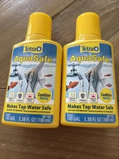 Tetra AquaSafe Aquarium Water Conditioner/Dechlorinator/Protect 3.38 FL OZ (x2)