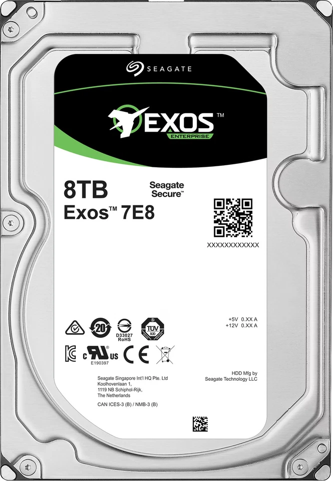 8TB Seagate Exos E 7E8 HDD 3,5", 24/7 Server Festplatte SATA 6Gb/s 7200rpm 512e