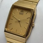 without box or papers NOS Neo Vintage Seiko Watch Men Gold Tone Tank 5P3 G2U