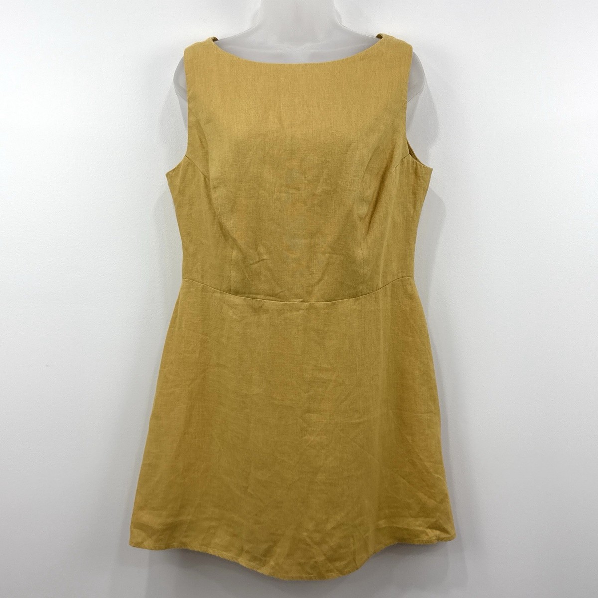 Reformation Zenni Linen Dress Womens 12 Yellow Minimal Classic Beach  Vacation | eBay