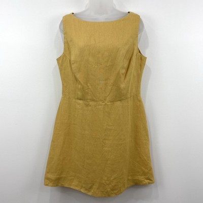 Reformation Zenni Linen Dress Womens 12 Yellow Minimal Classic Beach  Vacation | eBay