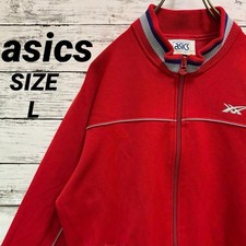 80s 90s ASICS Gold Tiger Track Jacket Jersey Red