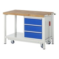 Rau Werkbank Mit Absenkbarem Fahrgestell Modell 8157 B 1250 X T 700 X H 880Mm